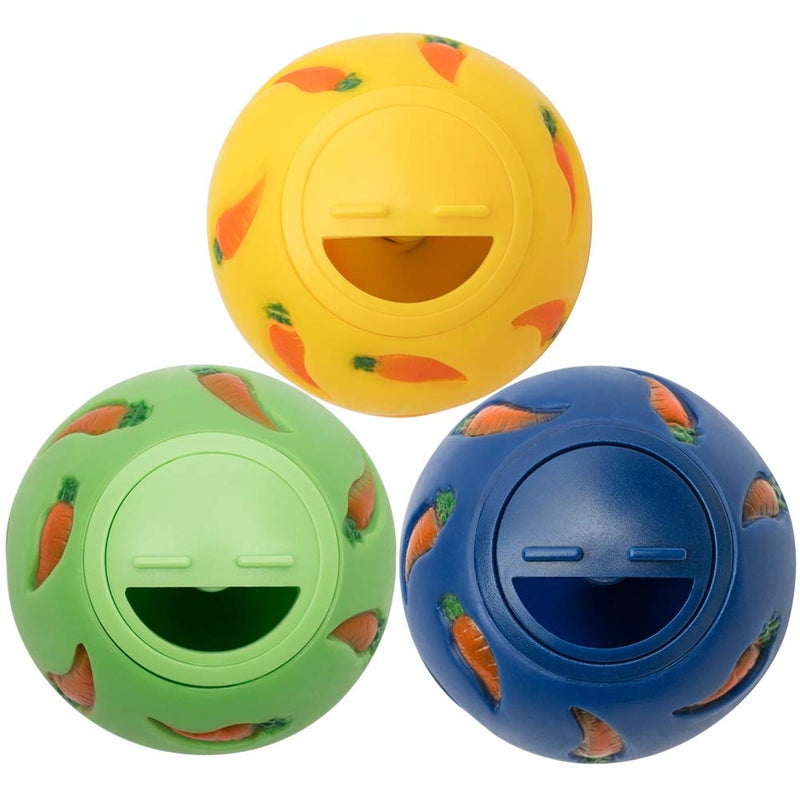 Niteangel Treat Ball, Snack Ball for Guinea Pigs, Rabbits, Hedgehogs and Other Small Pets (Small, Yellow, Blue & Green) - Image 1